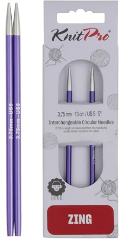 KnitPro Zing Interchangeable Circular Needles 5 (13cm) | 3.75mm