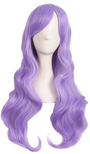 MapofBeauty 28 Pollic/70cm Parrucca Cosplay Lunga Capelli Ricci Della Signora Di Modo (Leggero Viola)