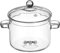 High Borosilicate Glass Soup Pot with Lid Heat-Resistant Two-Eared Cooking Pot for Instant Noodles Soups and Baby Food 1900Ml Transparent Design