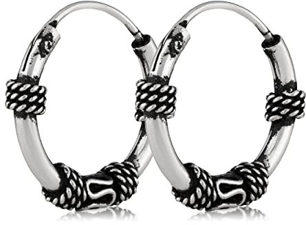 NKlaus Paar Keltische Creolen 925 Silber Wikinger Skandinavische Ohrringe 14mm 3006