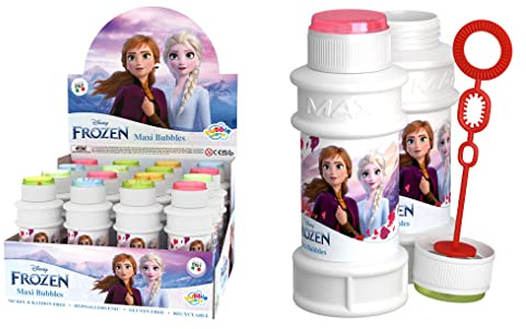 DULCOP - Pacco da 16 bolle Frozen - Bolle di sapone - 175 ml - 047575PA - Blu - Plastica - Licenza ufficiale - Giocattolo per bambini - Gioco all'aperto - A partire dai 3 anni