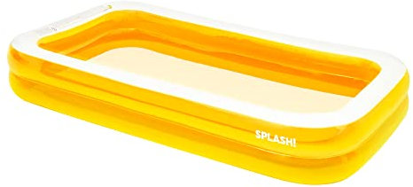 SPLASH! Deluxe Pool Rectangular Family Inflatable Pool - 6.5ft/8.5ft/10ft - Includes 2x Repair Patch - 10 Minutes Fill Time - Double Vinyl Wall (120)