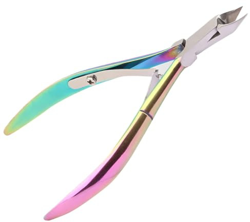 1 Pièces Ciseaux À Cuticules, Ciseaux À Cuticules en Acier Inoxydable, Coupe-Cuticules Professionnel, Ciseaux À Cuticules pour Ongles et Ongles Épais - Couleur Titane