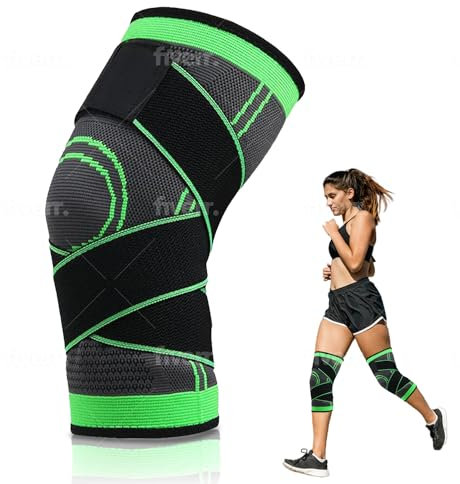 Genérico Rodilleras para menisco y ligamento ajustables para una compresion optima, alivian molestias,artritis, tendinitis, y previenen lesiones, verde, talla XXL,