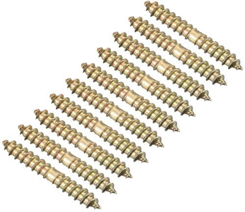 TOP-VIGOR 24Pcs M4x25mm Double Ended Self-Tapping Thread Wood to Wood Dowel Screws