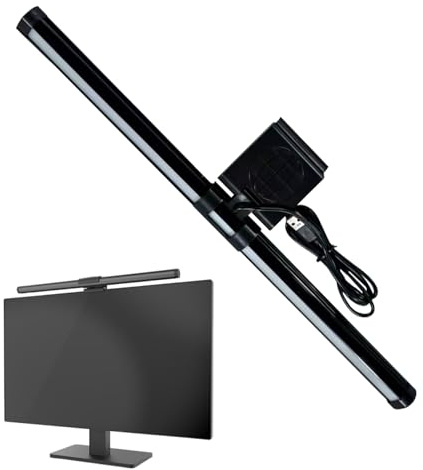Genérico Barra De Luz Para Monitor, 3 Colores Lámpara Ajustable Antirreflejos, Luz LED Para La Pantalla Del Monitor, Para Oficina Hogar Mesa Dormitorio Universidad Banco De Trabajo Escritorio De
