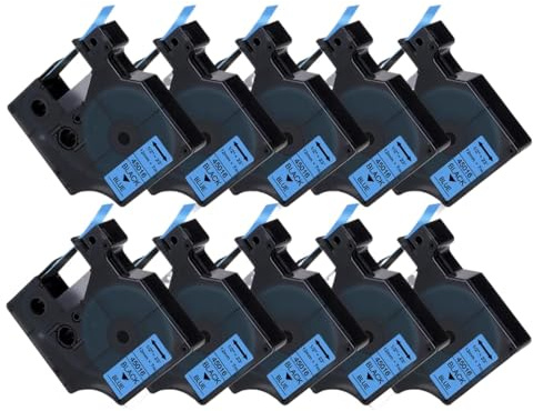 MCUXMVUMI 10PK 45013 12mm Black On White Label Tapes Compatible With D1 45013 45016 45017 45018 45019 45020 Works With LabelManager 160 280 And Similar Labeling Devices(10PK Black on Blue)