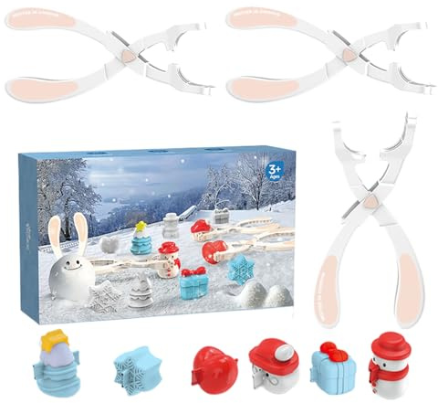 Tyinerc Molde para Bolas De Nieve con Pinza | Juguetes De Invierno Divertidos Y Desmontables,Juegos De Bolas De Nieve,para Navidad Cumpleaños Año Nuevo Día del Niño Y para Niños De Todas Las Edades