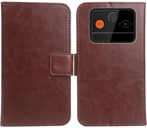 Anybird brun premium PU läder väska skydd skal mobiltelefon skal plånbok cover etui läderväska för iHunt Primo 4G 2,4 tum
