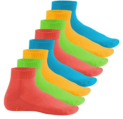 Footstar Damen & Herren Kurzschaft Socken mit Frottee-Sohle (8 Paar) Sneak It! - Trendfarben 43-46