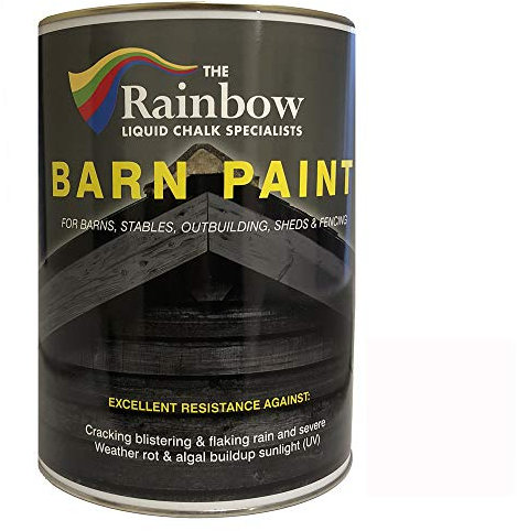 Rainbow Chalk Markers Garden Wood Paint - 5L White | Matte Water-Based Shed, Barn, Exterior Wall & Wooden Building Paint | Durable Acrylic Coating Prevents Mould & Unlikely to Flake, Crack or Fade