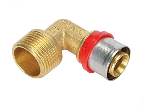 Raccordo A Pressare Curvo Maschio 18 X 1/2 Per Tubo Multistrato Tiemme