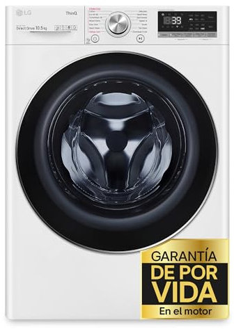 LG F4WV7010S2W - Lavadora Inteligente 10.5kg, AI Direct Drive, 1400rpm, Clasificación A, TurboWash 360º, Vapor Steam, Serie 700, Blanco