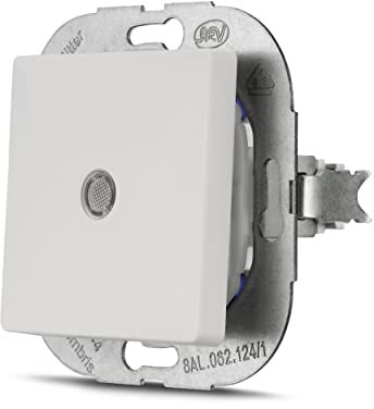 REV PrimaLuxe Lichtschalter, Kontrollschalter mit Glimmlampe Unterputz, weiss