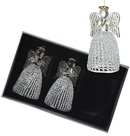 Heaven Sends Lot de 3 d�corations en verre en forme d'ange pour sapin de No�l