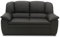 DOMO. collection Sofa Ambato, Leder 2-Sitzer in klassischem Design, 2er Couch in Leder-Optik, Kunstleder, Polster-Garnitur, 159 x 92 x 88 cm (BxTxH), schwarz