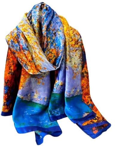 Acotavie Scarfs for Women Dressy Fashion Scarves Long Floral Pattern Scarf Lightweight Sunscreen Shawls (C028)