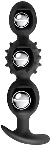 SXOVO Plug Anal Juguetes Sexuales, Plug Anal de Silicona con Bolas Giratorias Picos Dildos Anales Punto-G Estimulación de la Próstata, Bolas Anales para Mujeres Hombres Parejas (M)