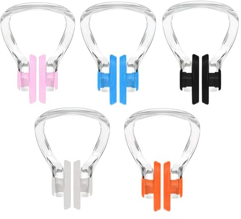 LICQIC Swimming Nose Peg, Swimming Nose Clip Kids 6-14, 5 Pcs Waterproof Silicone Swim Nose Protector with Storage Box for Swimming Swim Nose Training Protector for Beginners
