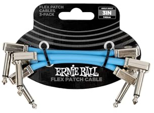 Ernie Ball Flex Patchkabel 3in - Blauw - 3-Pack