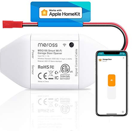 Meross Ouvre-Porte de Garage Connecté, Télécommande de Porte Intelligent Compatible avec Apple Home, Alexa, Google Home et SmartThings, Contrôle à Distance et Commande Vocale