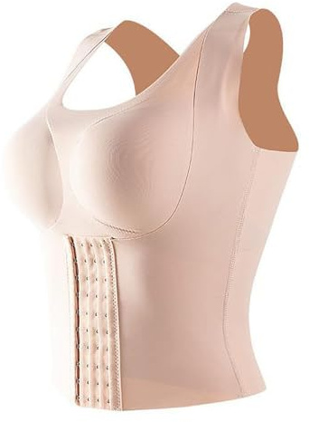Faja Moldeadora De Cintura 3 En 1 For Mujer Chaleco con Almohadilla, Sujetador, Cinturón De Soporte Lumbar, Faja For Espalda, Corsé Adelgazante, Corrector De Postura.(Beige,M)