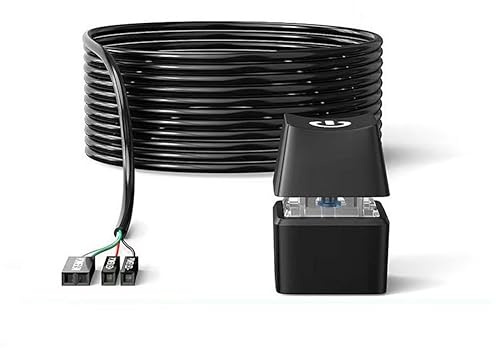 Remingtape LED-ljus, dator stationär switch, PC-moderkort, extern/strömbrytarknapp, förlängningskabel för hemmakontor, 10 m, svart, hållbar, lätt att använda