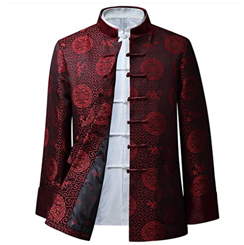 Tang Suit Chinese Kung Fu Jacket Clothing for Men Chinese Hanfu Coat Tai Chi Uniform Martial Arts Long Sleeved