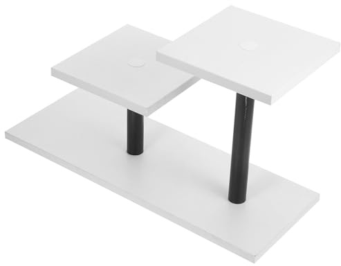 VICASKY Support pour Plantes D’intérieur à 3 Niveaux, Étagère Escalier Noire Plateaux Blancs, Porte-Pot Polyvalent pour Bureau et Maison, Support de Jardinière Compact et Décoratif,