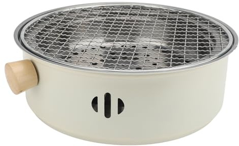 HEEPDD 11,02 Zoll Runder Tisch-Holzkohlegrill, Tragbarer Mini-Grill aus Edelstahl für Camping, Picknick, Kochen Im Innen- und Außenbereich, mit Abnehmbaren Teilen für Einfache Reinigung
