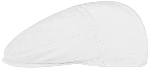 Stetson Paradise Cotton Schirmmütze Flat Cap UV-Schutz 40 Baumwolle Herren Sommer Winter weiß S (54-55 cm)