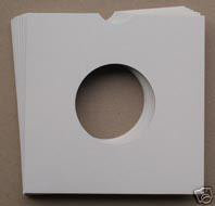 Pack of 25 - 7 White Card Record Sleeves / Masterbags