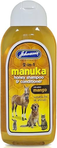Johnsons Vet Manuka Honey 2-In-1 Shampoo, 400 ml, Clear