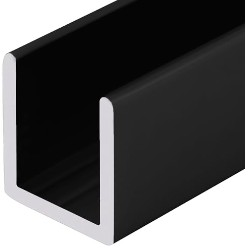CRL Black 1/2 Fixed Panel Shower Door Deep-U Channel - 95 in long