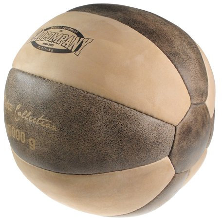 Bad Company I Retro Medizinball 5 Kg I Vollball aus Leder I Braun
