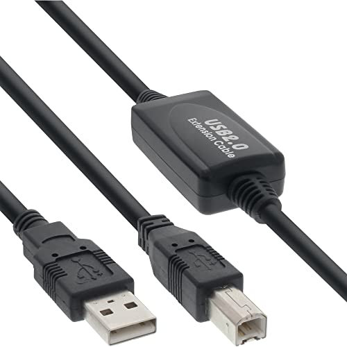 InLine 34511I USB 2.0 Kabel, aktiv mit Signalverstärkung Repeater, A an B, 10m