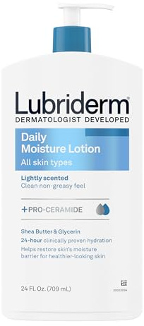 Lubriderm Daily Moisture Hydrating Body and Hand Lotion with Vitamin B5, Non-Greasy, 24 fl. oz