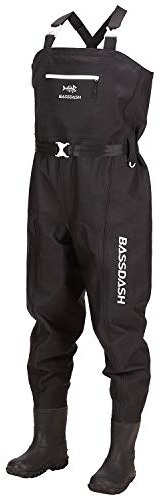 Bassdash 3D-stövel, vadarbyxor, ultrahög styrka, svart rutig nylon, PVC, fiske, jakt, för män