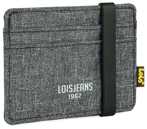 Lois - Porta Tarjetas y Cartera Tarjetero Hombre - Elegante Tarjeteros Hombre Tarjetas Crédito y Card Holder, Ideal Carteras para Hombre, Gris Oscuro