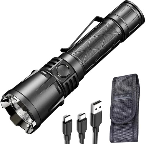 Klarus XT21X Pro 4400 Lumens Rechargeable Tactical Torch, 336M Beam, IPX8 Waterproof, 5000mAh Battery, 7 Modes, Dual Switches