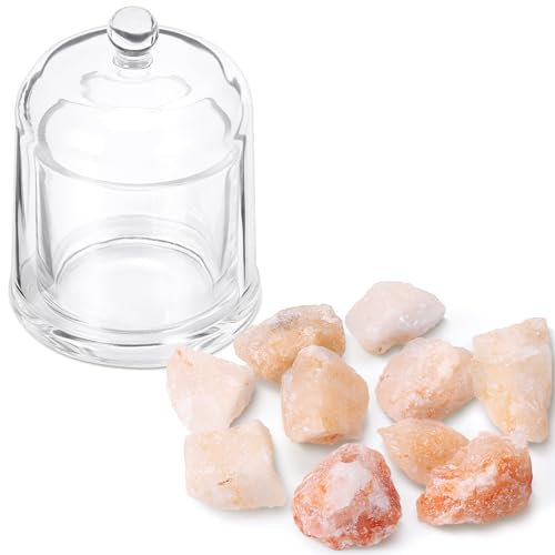 Navaris Set Difusor de Aceites Esenciales - para Aromaterapia y Decoración Sin Cable y Sin Agua - Incluye Contenedor de Cristal y Piedras de Cristal de Sal Rosa