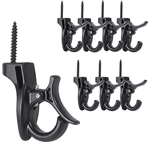 Lewufe Light Hanger Hooks Outdoor String Lights Hooks, Screw Hooks for Hanging Christmas Lights, Patio Lights, and Plants - Black, 20 Pack
