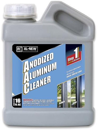 AL-NEW Anodized Aluminum Cleaner | Retail & Commercial Cleaner Perfect For Use On Anodized Windows, Doors, & More (16oz Cleaner)