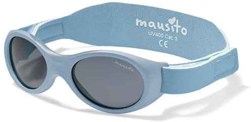 Mausito BABY Sonnenbrille 0-18 Monate Jungen & Mädchen | VERGLEICHSSIEGER Sonnenbrille Baby 100% UV-Schutz | BIEGSAM & verstellbares Band | Schadstofffrei | Europäisches Design für Kinder gemacht
