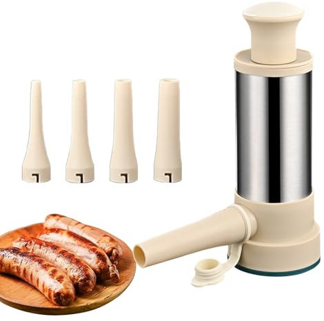 Macchina Manuale Per Salsicce, 2 In 1 Manuale Per Salsiccia, Insaccatrice Per Salsiccia In Piedi, Manuale Insaccatrice Con 4 Tubi Riempitore, Strumento Da Cucina Per Insaccare Salsicce Fatte In Casa