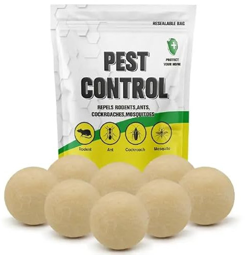 Pest Control, Rodent Repellent, Peppermint Pest Deterrent, Indoor/Outdoor Pest Repellent, Effectively Repel Rodents, Great Ultrasonic Alternative, 8P (Pest Balls 8Pack)