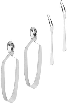 Alipis 4 Pezzi Posate Di Lumache Pinze Per Alimenti Scegliere Lumaca Pinza Per Lumache Pinze Per Lumache Conchiglia Argenteria Presa Pogli Di Lumache Acciaio Inossidabile Argento