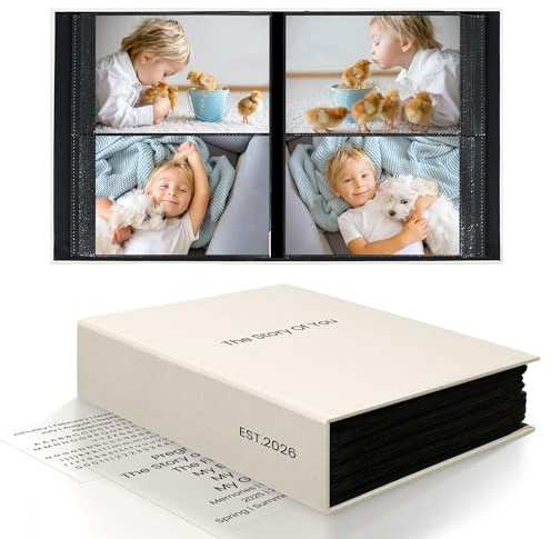 Vienrose Álbum de Fotos Infantil 10x15 200 Bolsillos DIY Beige