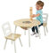 KidKraft Runder Kindertisch mit Stauraum und 2 Stühlen aus Holz - Kindersitzgruppe mit Aufbewahrungsfach, Kinder Tisch Stuhl Set, Kinderzimmer Möbel, 27027