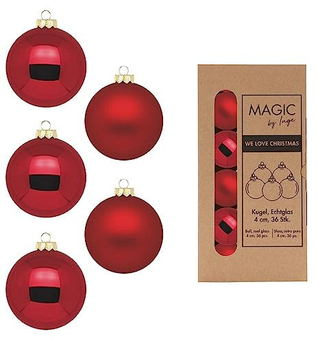 Weihnachtsbaumkugeln-Inge Glas-ochsenblut-4cm-36 Stück